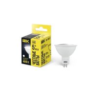 Лампа светодиодная 5Вт MR16 софит 4000К нейтр. бел. GU5.3 450лм 230-240В IEK LLE-MR16-5-230-40-GU5