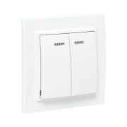 Выключатель 2-кл. СП Минск 10А IP20 с индикатором бел. Basic EKF ERV10-123-10