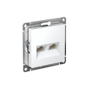 Розетка компьютерная 2-м AtlasDesign RJ45 кат.5E механизм бел. SE ATN000185
