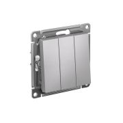 Выключатель 3-кл. СП AtlasDesign 10А IP20 (сх. 1+1+1) 10AX механизм алюм. SE ATN000331
