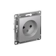 Розетка 1-м СП AtlasDesign 16А IP20 без заземл. защ. шторки механизм алюм. SE ATN000349