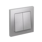 Выключатель 2-кл. СП AtlasDesign 10А IP20 (сх. 5) 10AX в сборе алюм. SE ATN000352