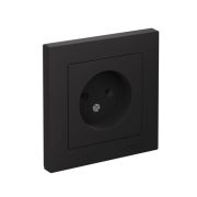 Розетка 1-м СП AtlasDesign 16А IP20 без заземл. в сборе карбон SE ATN001040