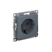 Розетка 1-м СП AtlasDesign 16А IP20 с заземл. защ. шторки механизм грифель SE ATN000745