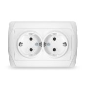 Розетка 2-м СП Маргарита 16А IP20 с заземл. бел. UNIVersal М0128