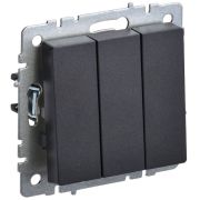 Выключатель 3-кл. СП BRITE ВС10-3-0-БрЧ 10А механизм черн. IEK BR-V30-0-10-K02
