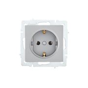 Розетка 1-м СП Vesna с заземл. ПБТ механизм платина LEZARD 742-3588-122B