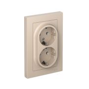Розетка 2-м. AtlasDesign 16А с заземл. в сборе песочн. SE ATN001224