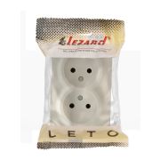Розетка 2-м ОП LETO без заземл. закрытый корпус ПБТ крем LEZARD 752-0300-128B