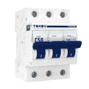 Выключатель автоматический модульный 3п C 50А 4.5кА PRIZMA TOKOV ELECTRIC TKE-PZ45-MCBI-3-50-C