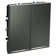 Выключатель 2-кл. СП S70 10А с подсветкой механизм титан Voltum VLS020206