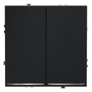 Переключатель проходной 2-кл. СП S70 10А с подсветкой механизм графит Voltum VLS020407