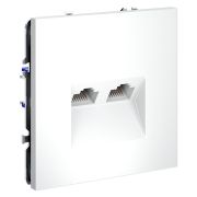 Розетка компьютерная 2-м СП S70 RJ45 + RJ45 кат.6 механизм бел. матов. Voltum VLS060202