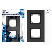 Рамка 2-м Pixel IP44 карбон TOKOV ELECTRIC TKE-PX-RM2-C14-IP44