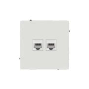 Розетка компьютерная 2-м KANT RJ45 кат.5E без шторки бел. песок DKC 7010664