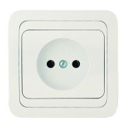 Розетка 1-м СП Mimoza 16А IP20 без заземл. бел./бел. Makel 12022