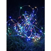 Гирлянда светодиодная «Разноцветные нити» 100LED 7м (4м+3м) мультиколор на солнечной батарее аккумулятор AA NI-MH 600мАч IP44 КОСМОС KOC_SOL196