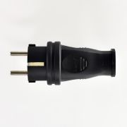 Вилка кабельная 1ф 1х16А 2P+E 220-240В IP44 каучук LEZARD 106-0400-0105/105